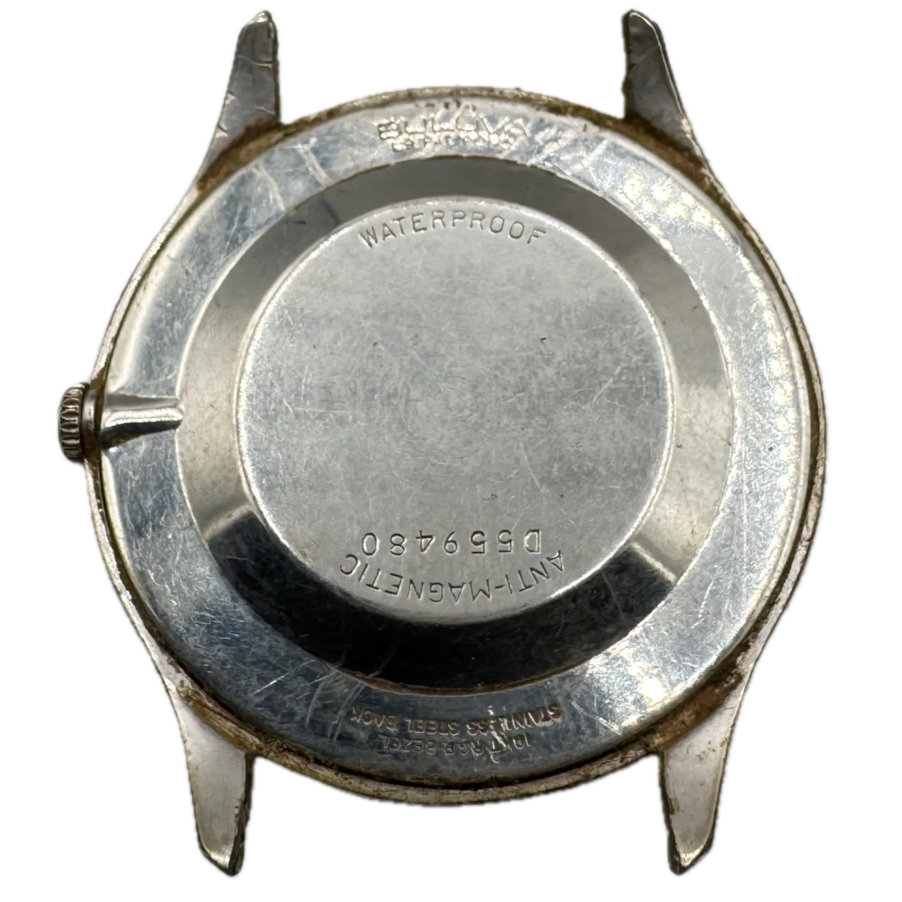 Vintage 1959 Bulova Thin Men's Mechanical Wristwatch Swiss Steel & 10k GF