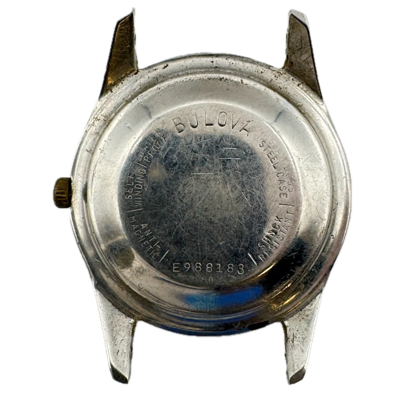 Vintage 1960 Bulova Linen Men's Automatic Wristwatch Swiss Stainless Steel