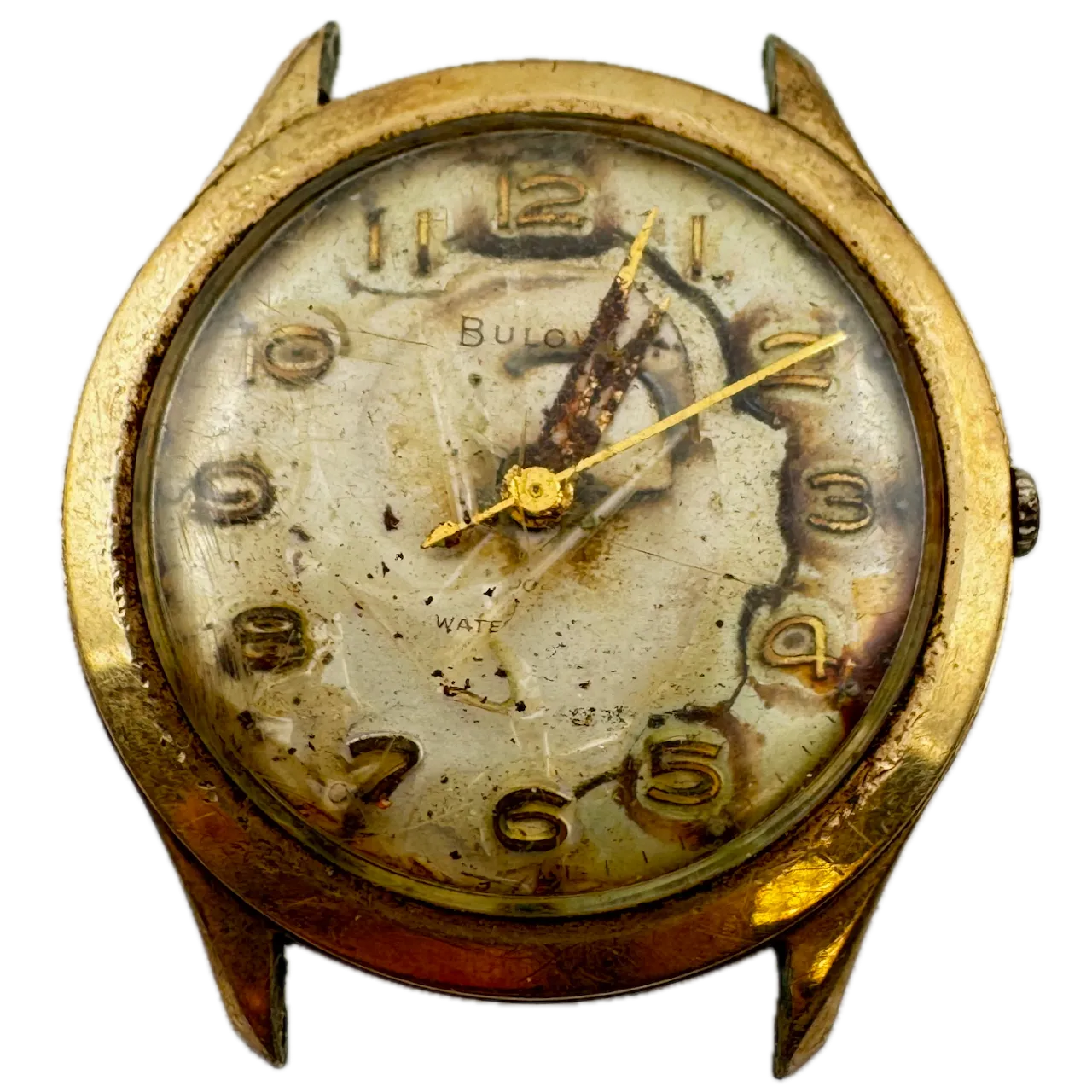Vintage 1960 Bulova Thin Men's Mechanical Wristwatch Swiss Steel & 10k RGP
