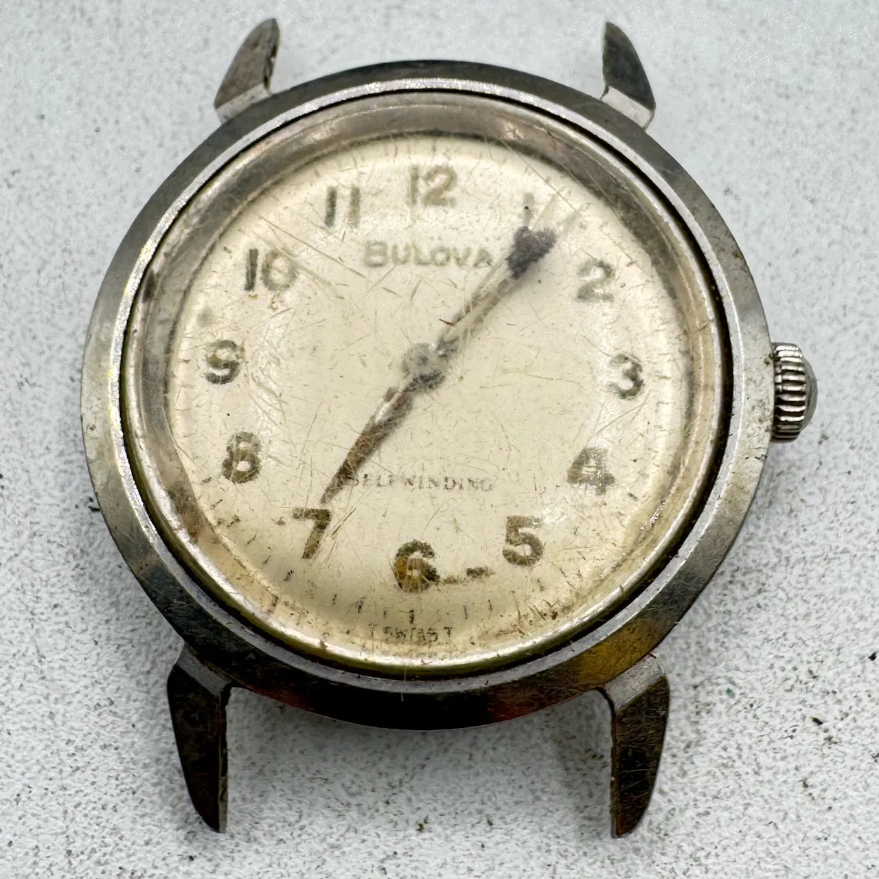 Vintage 1962 Bulova Horn Lugs Men's Automatic Wristwatch Swiss Stainless Steel