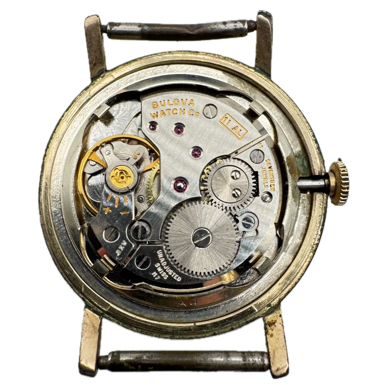 Vintage 1962 Bulova Horn Lugs Men's Automatic Wristwatch Swiss Stainless Steel