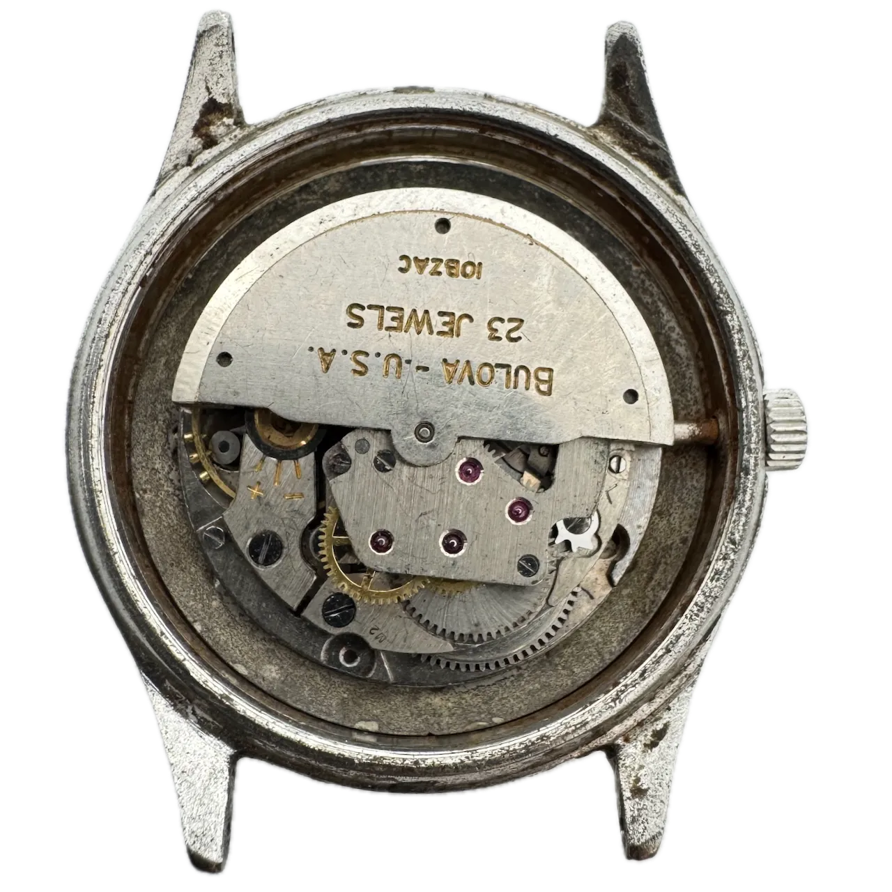 Vintage 1962 Bulova Silver Tuxedo Men's Automatic Wristwatch 10BZAC USA Steel