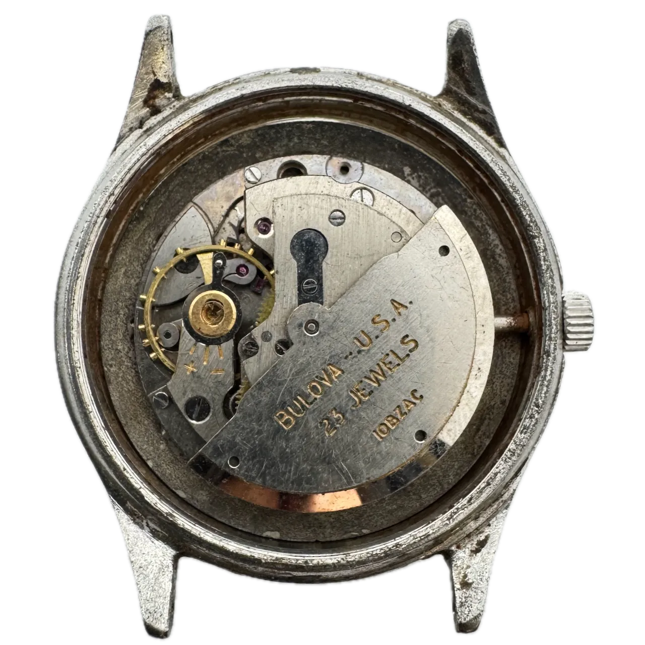 Vintage 1962 Bulova Silver Tuxedo Men's Automatic Wristwatch 10BZAC USA Steel