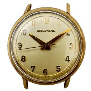 Vintage 1963 Accutron Sunburst Men's Tuning Fork Wristwatch 214 USA 10k GF