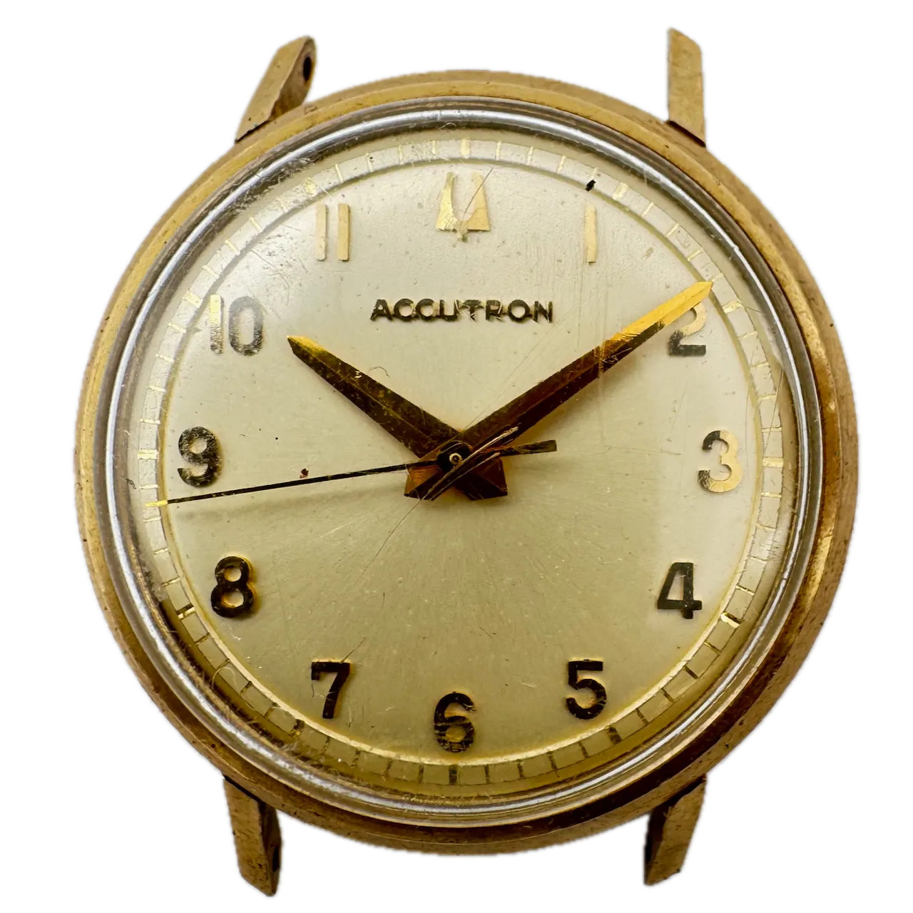 Vintage 1963 Accutron Sunburst Men's Tuning Fork Wristwatch 214 USA 10k GF