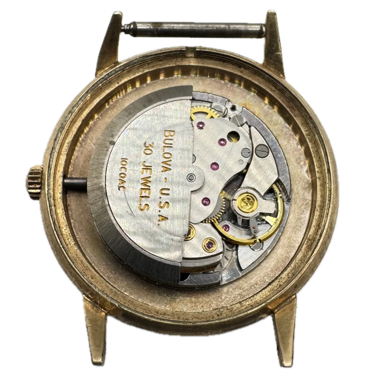 Vintage 1964 Bulova 2532 30 Sunburst Men's Automatic Wristwatch 10 COAL USA
