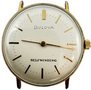 Vintage 1967 Bulova Dress Thin Men's Automatic Wristwatch 10k Rolled Gold Plate