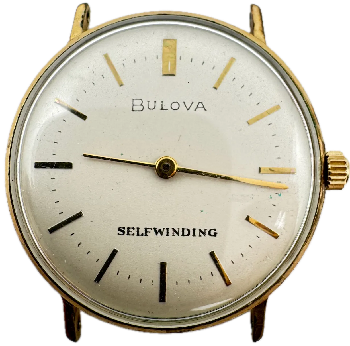 Vintage 1967 Bulova Dress Thin Men's Automatic Wristwatch 10k Rolled Gold Plate