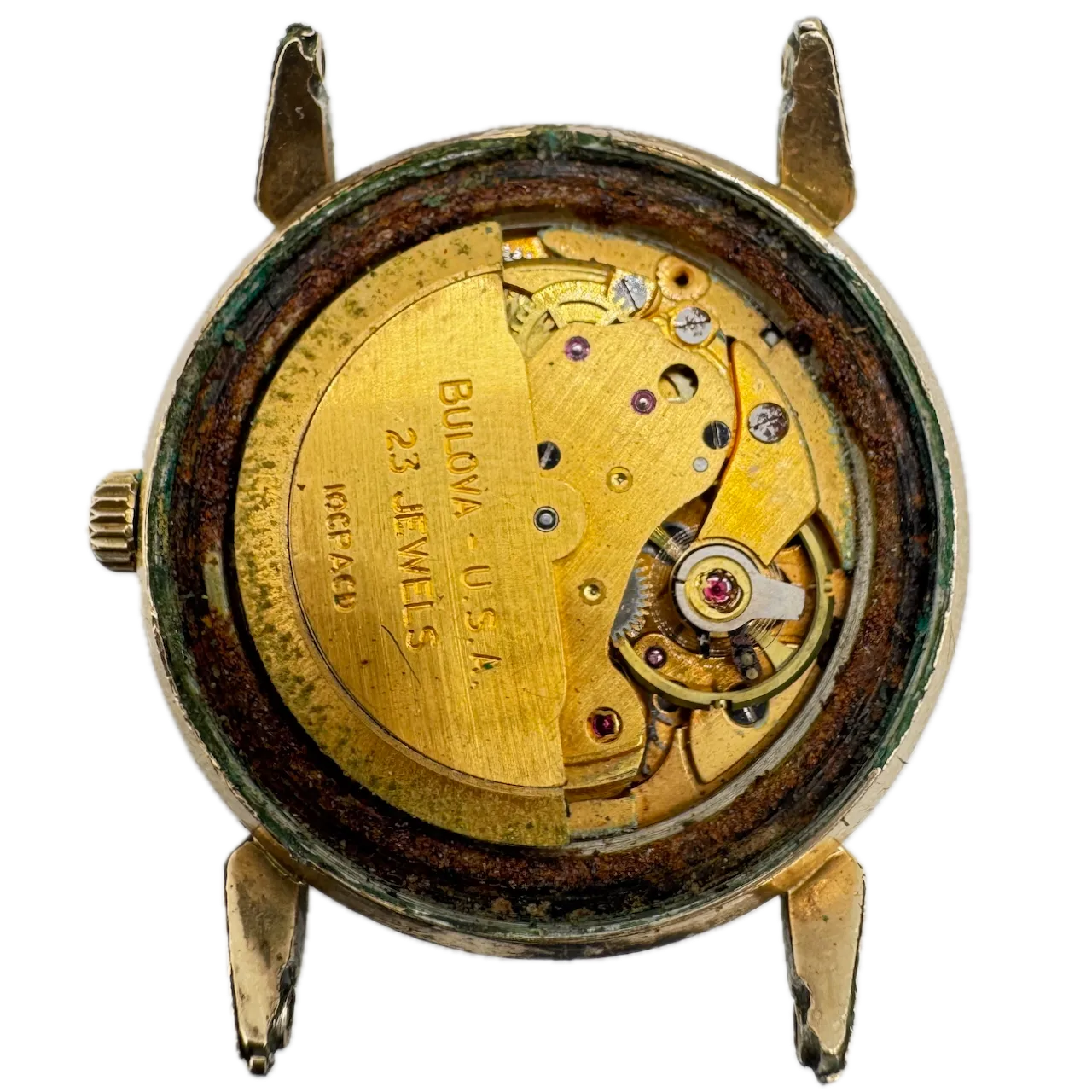 Vintage 1968 Bulova 2525 Sunburst Date Men's Automatic Wristwatch 10CPACD USA