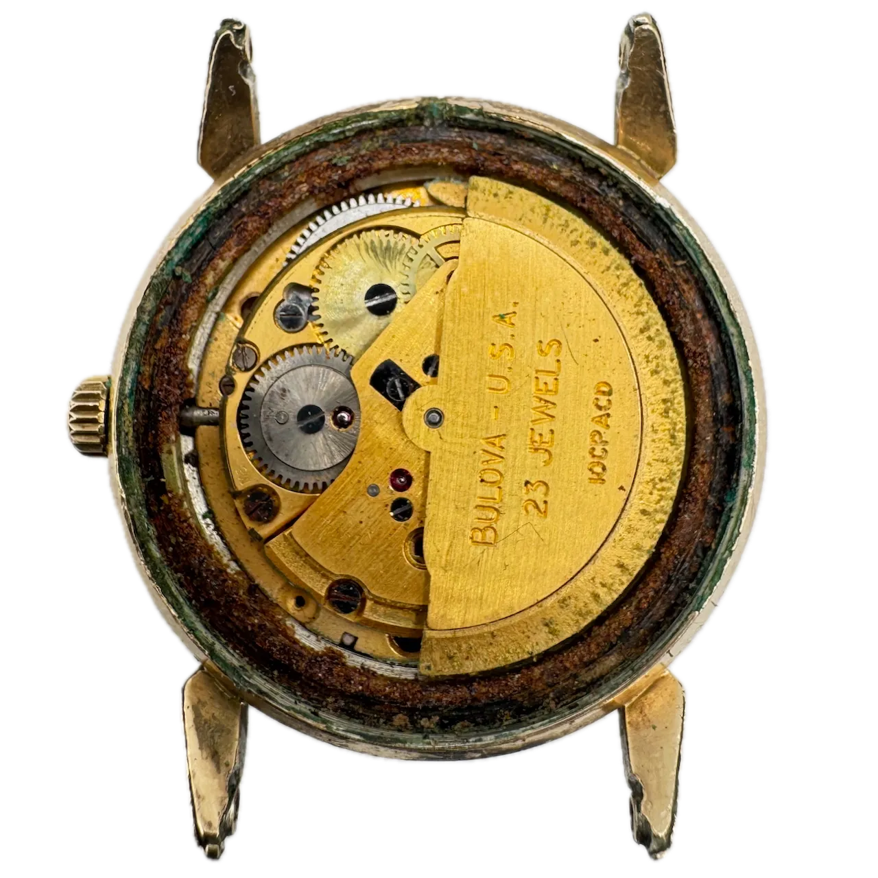 Vintage 1968 Bulova 2525 Sunburst Date Men's Automatic Wristwatch 10CPACD USA