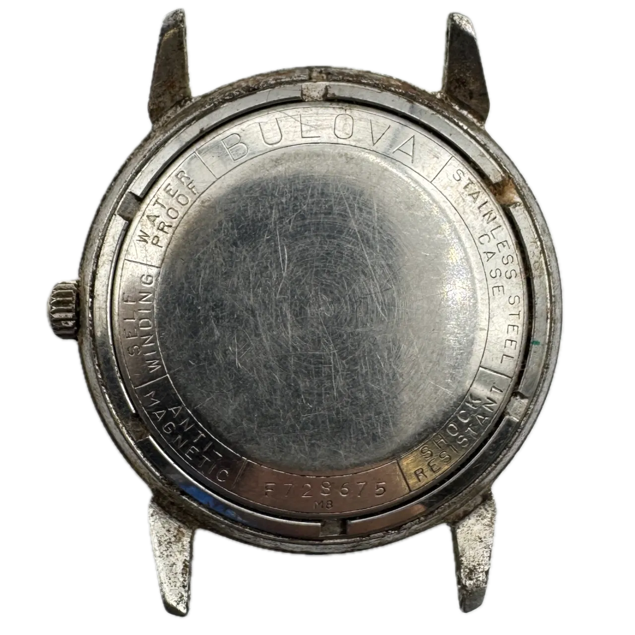 Vintage 1968 Bulova Crosshair Date Sunburst Men's Automatic Wristwatch 11 BLACD