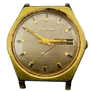 Vintage 1969 Bulova Linen Day Date Sea King Men's Automatic Wristwatch 11 ANACB