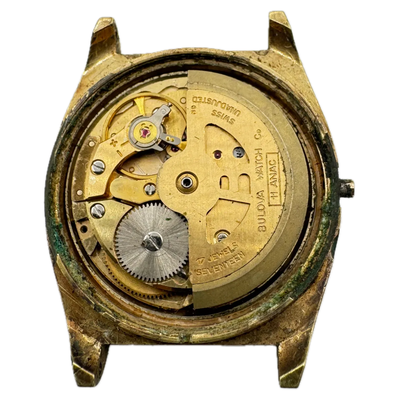 Vintage 1970 Bulova Black Crosshair Sea King Men's Automatic Wristwatch 11 ANAC