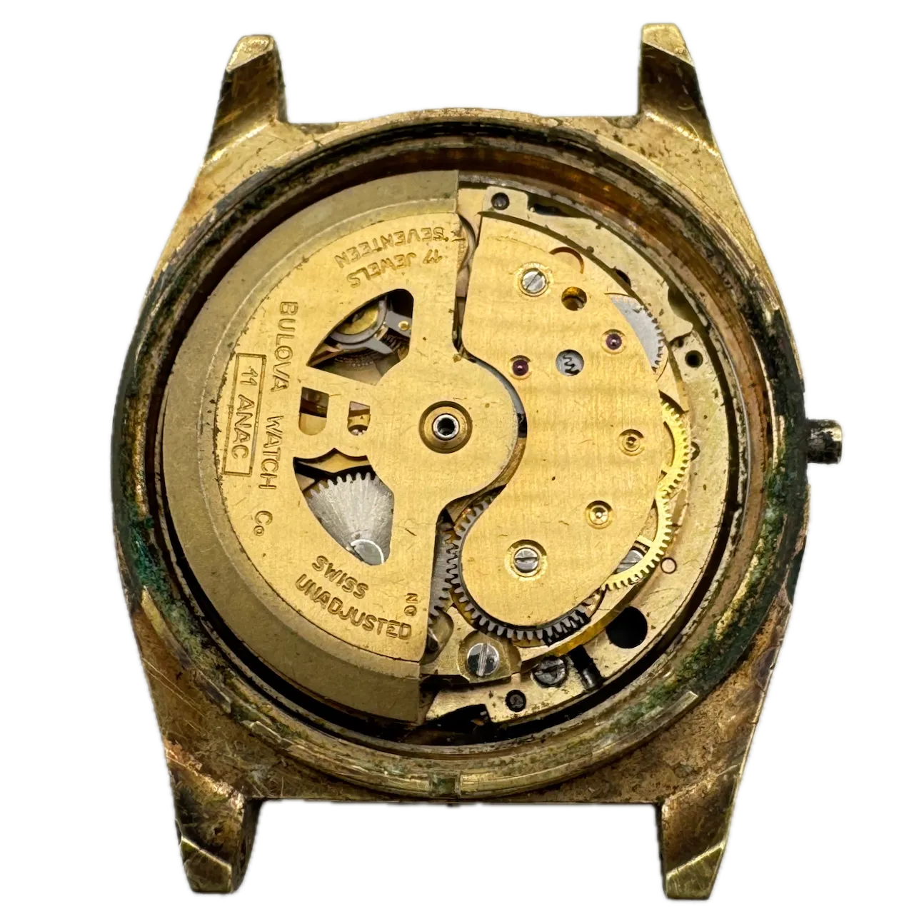 Vintage 1970 Bulova Black Crosshair Sea King Men's Automatic Wristwatch 11 ANAC