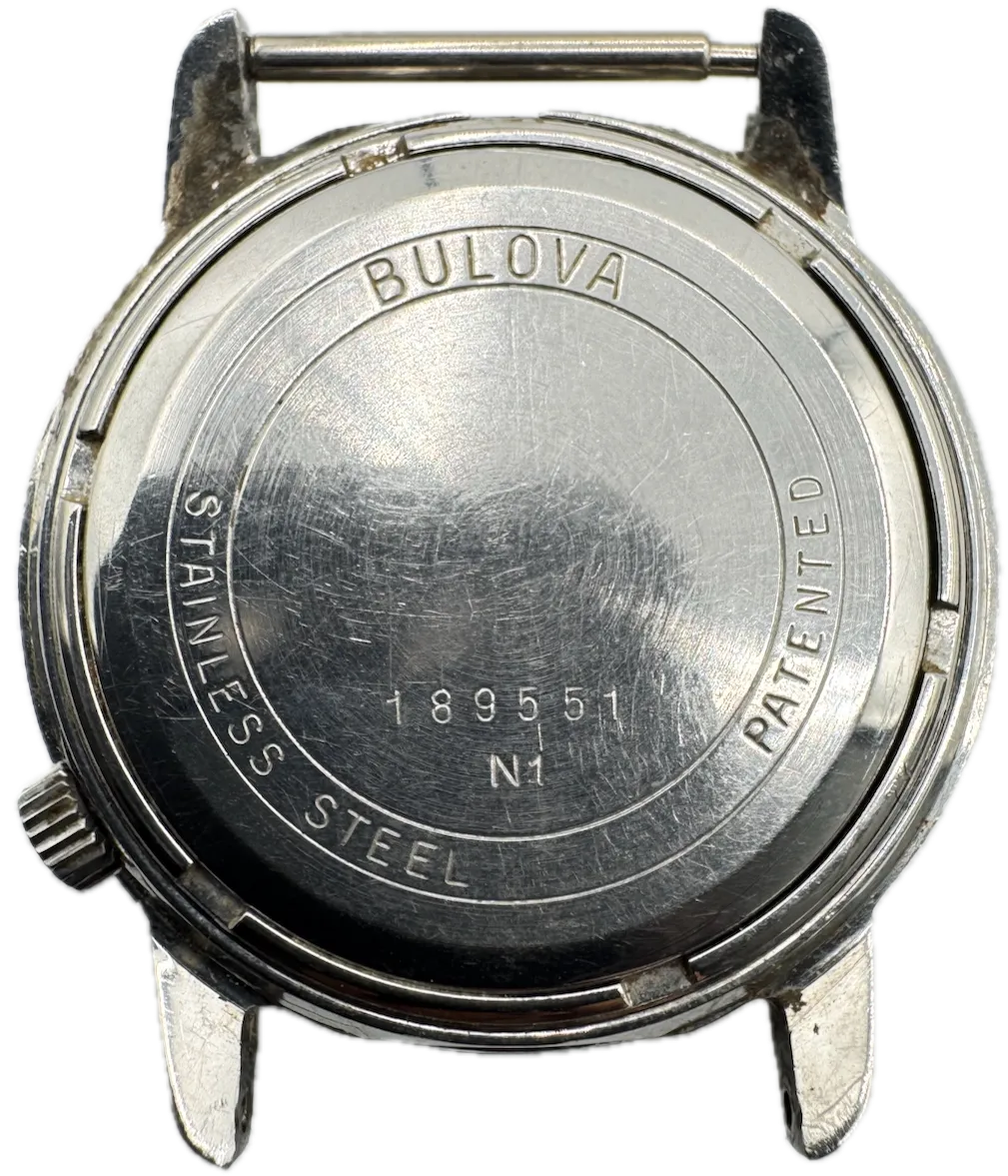 Vintage 1971 Accutron Blue Sunburst Target Men's Tuning Fork Wristwatch 218 USA