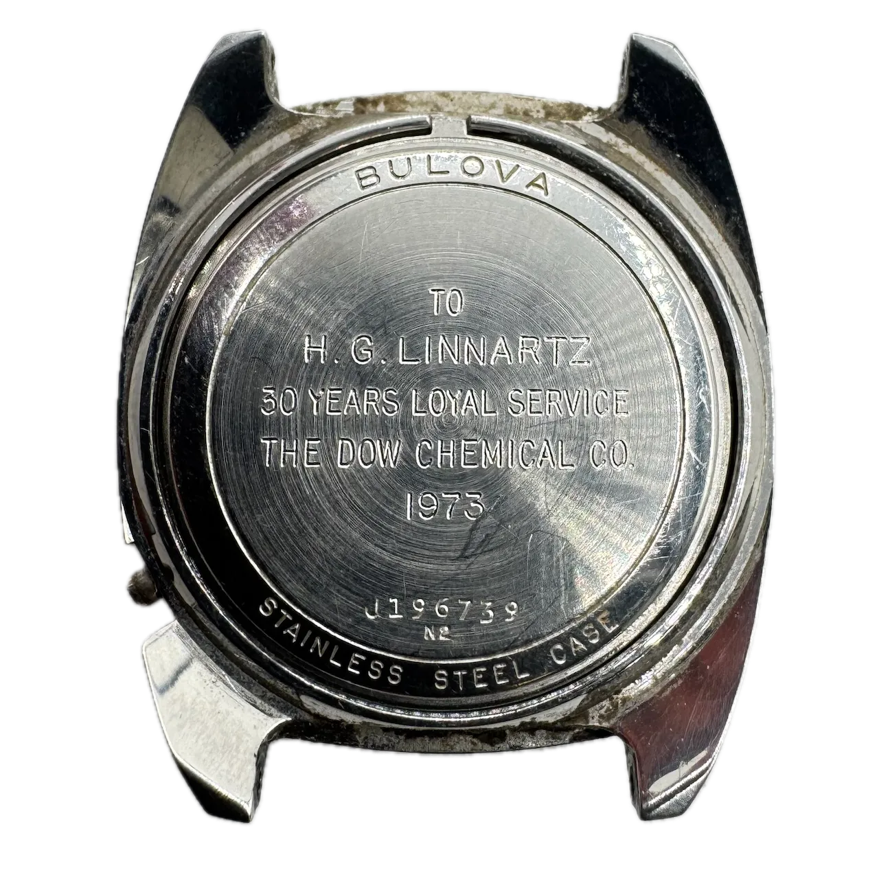 Vintage 1972 Accutron Dow Chemical Sunburst Men's Tuning Fork Wristwatch 218