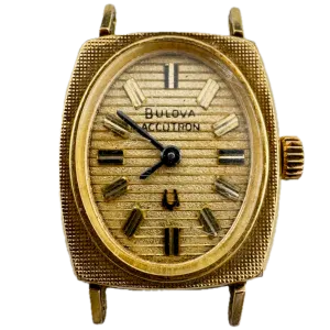 Vintage 1973 Accutron Tapestry Ladies Tuning Fork Wristwatch 2210 USA 10k GF