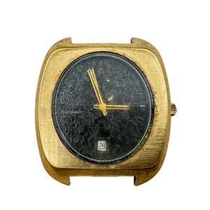 Vintage 1973 Bulova Chunky Men's Automatic Wristwatch 11 A0ACD Swiss Gold Tone