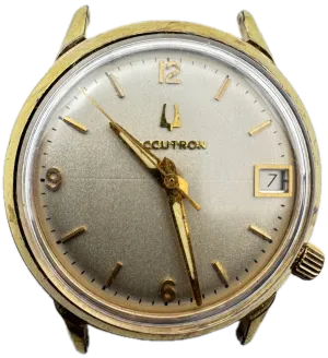 Vintage 1975 Accutron Hydra-Matic Men's Tuning Fork Wristwatch 218 Gold Plated