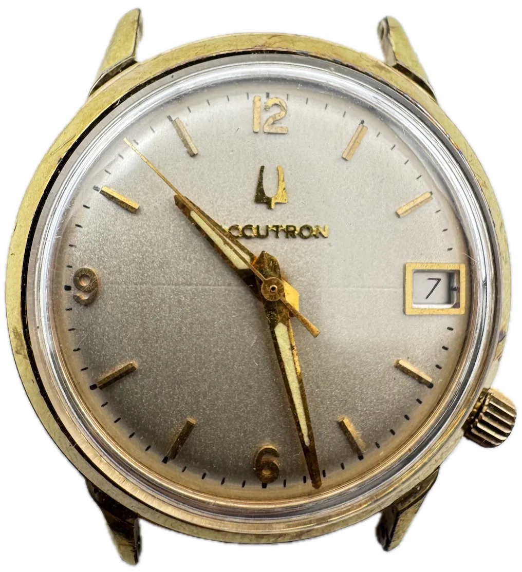 Vintage 1975 Accutron Hydra-Matic Men's Tuning Fork Wristwatch 218 Gold Plated