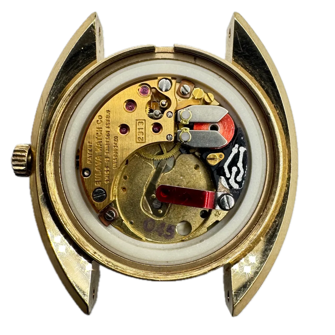 Vintage 1975 Bulova 3465 Linen Dial Men's Tuning Fork Wristwatch 231 3 Swiss