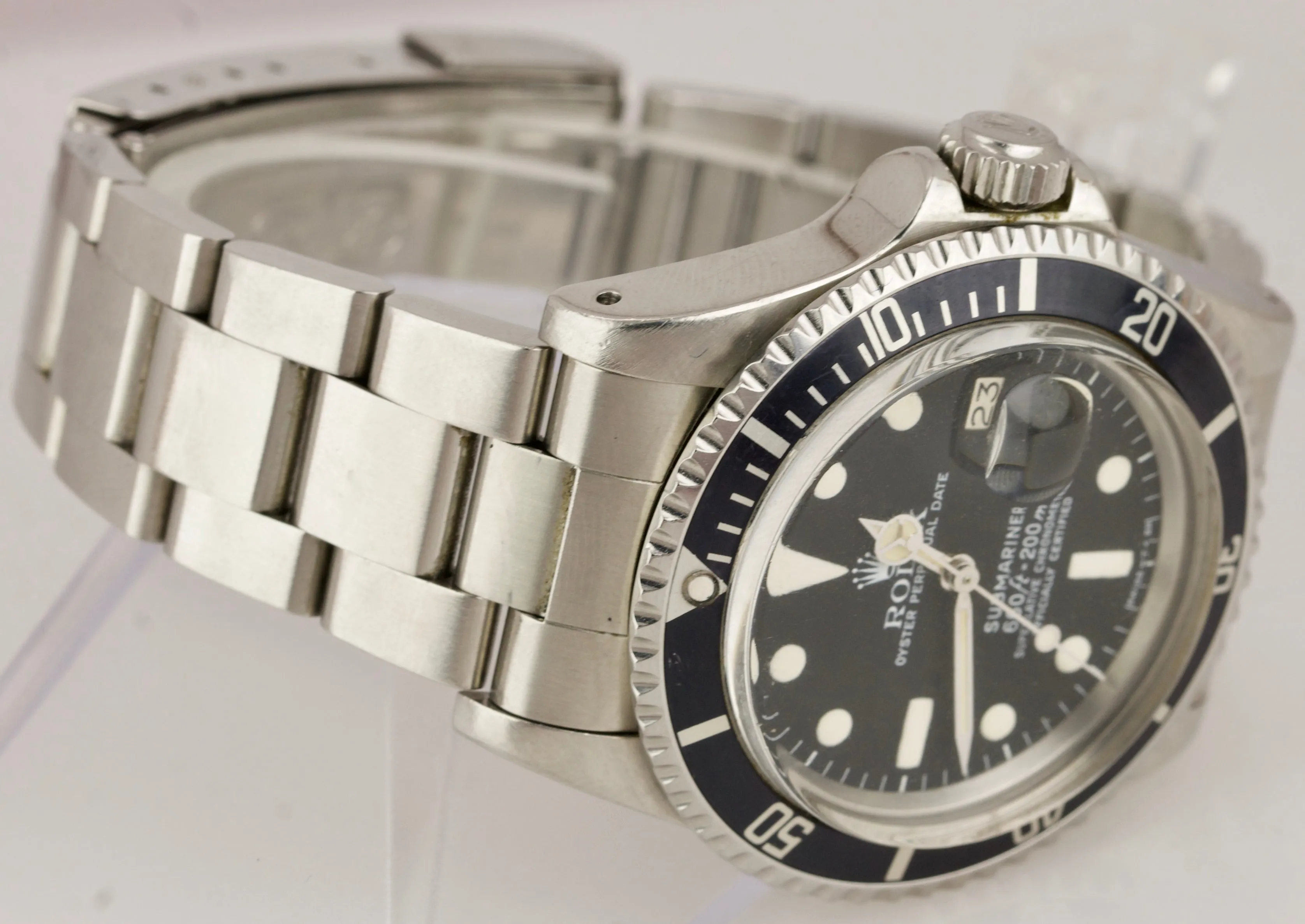 Vintage 1979 Rolex Submariner Date CREAM PATINA 6.1x 1680 Matte Black Dive Watch