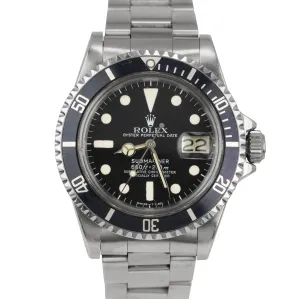 Vintage 1979 Rolex Submariner Date CREAM PATINA 6.1x 1680 Matte Black Dive Watch