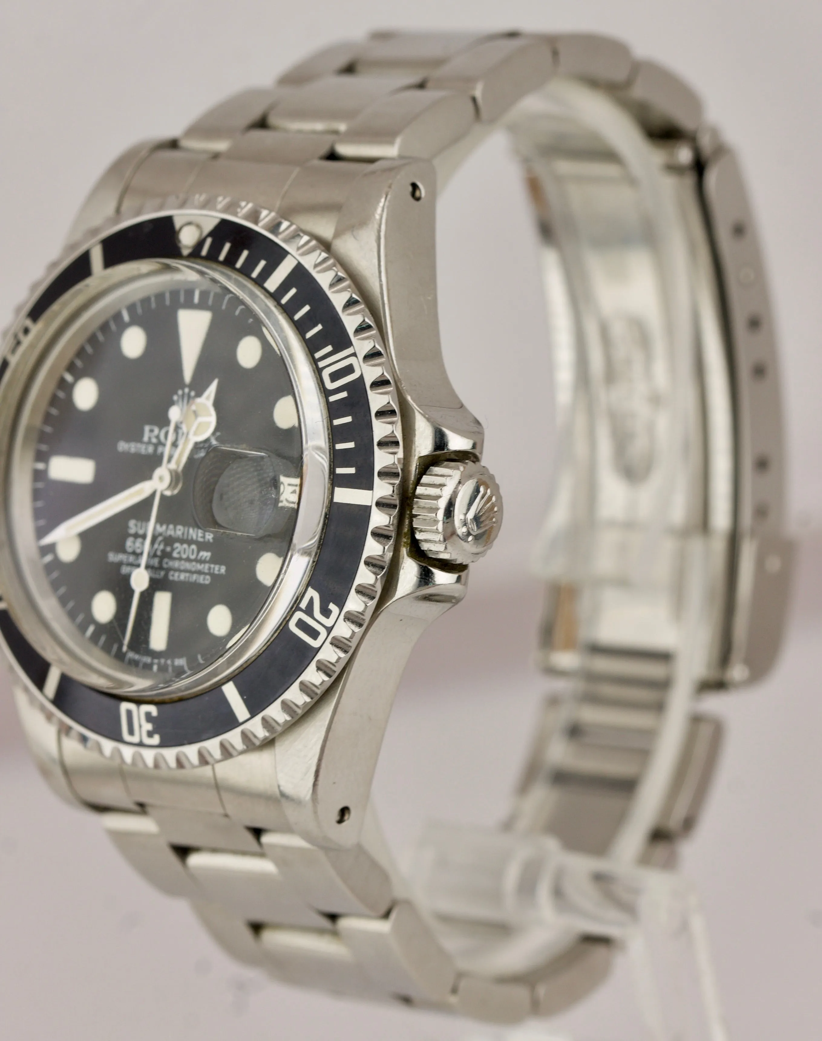 Vintage 1979 Rolex Submariner Date CREAM PATINA 6.1x 1680 Matte Black Dive Watch