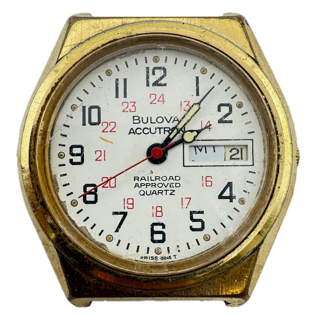 Vintage 1990 Accutron Railroad Approved Men's Quartz Wristwatch Swiss Gold Tone