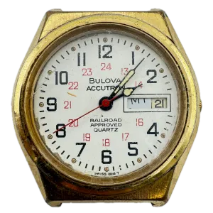 Vintage 1990 Accutron Railroad Approved Men's Quartz Wristwatch Swiss Gold Tone