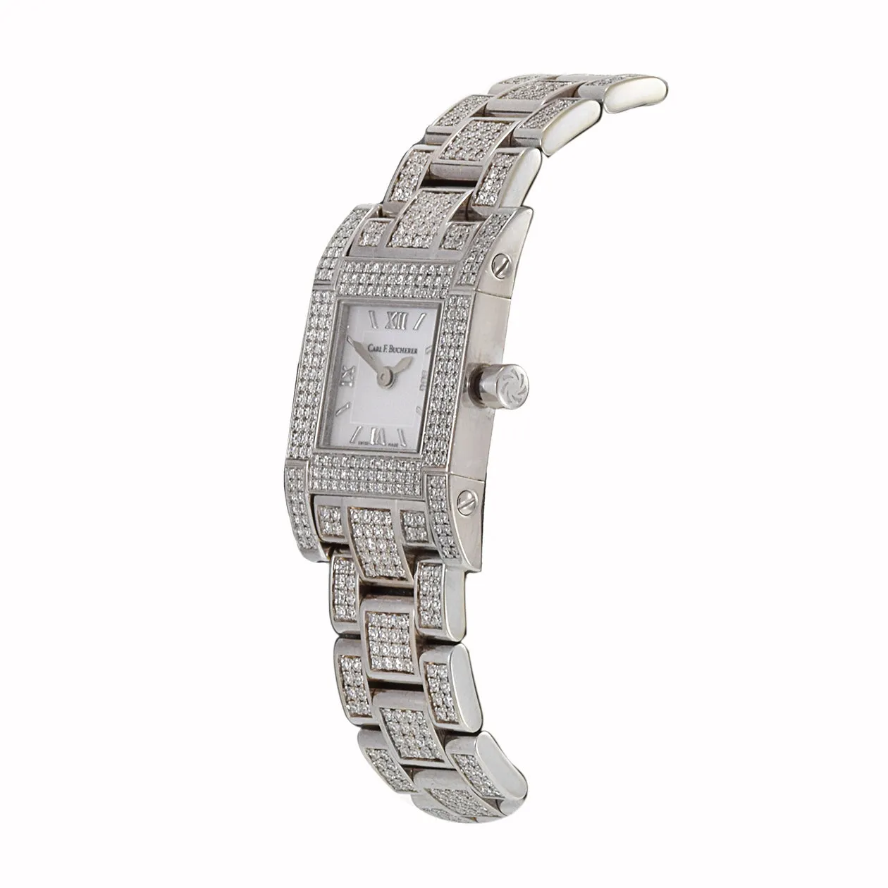 Vintage 1990's Carl F. Bucherer Pathos 18KT White Gold Diamond Watch