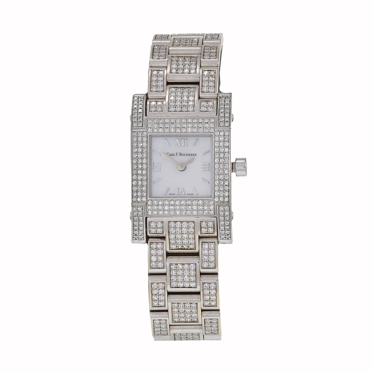 Vintage 1990's Carl F. Bucherer Pathos 18KT White Gold Diamond Watch