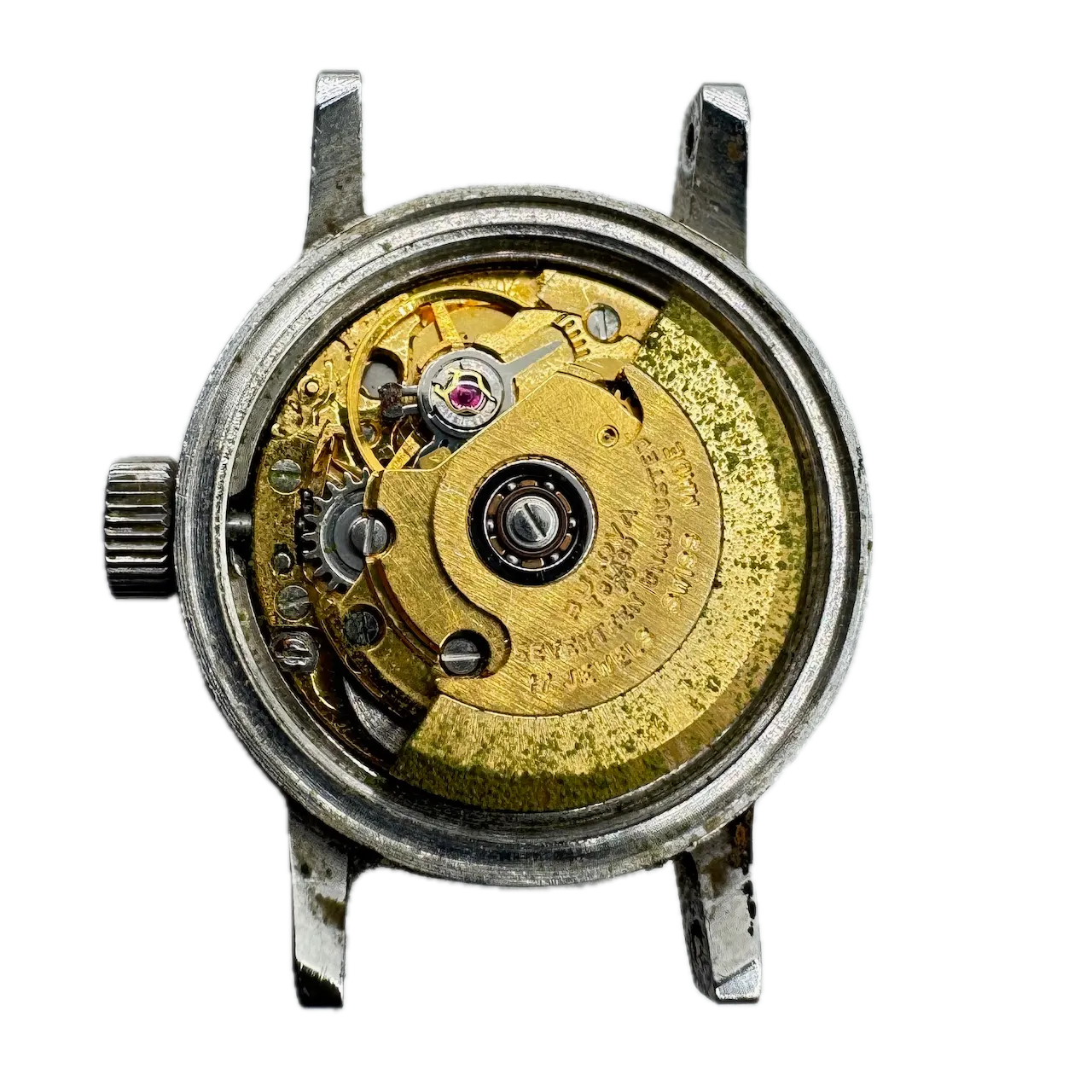 Vintage 22mm Bulova Q510 White Dial Date Ladies Automatic Wristwatch 2671 Steel