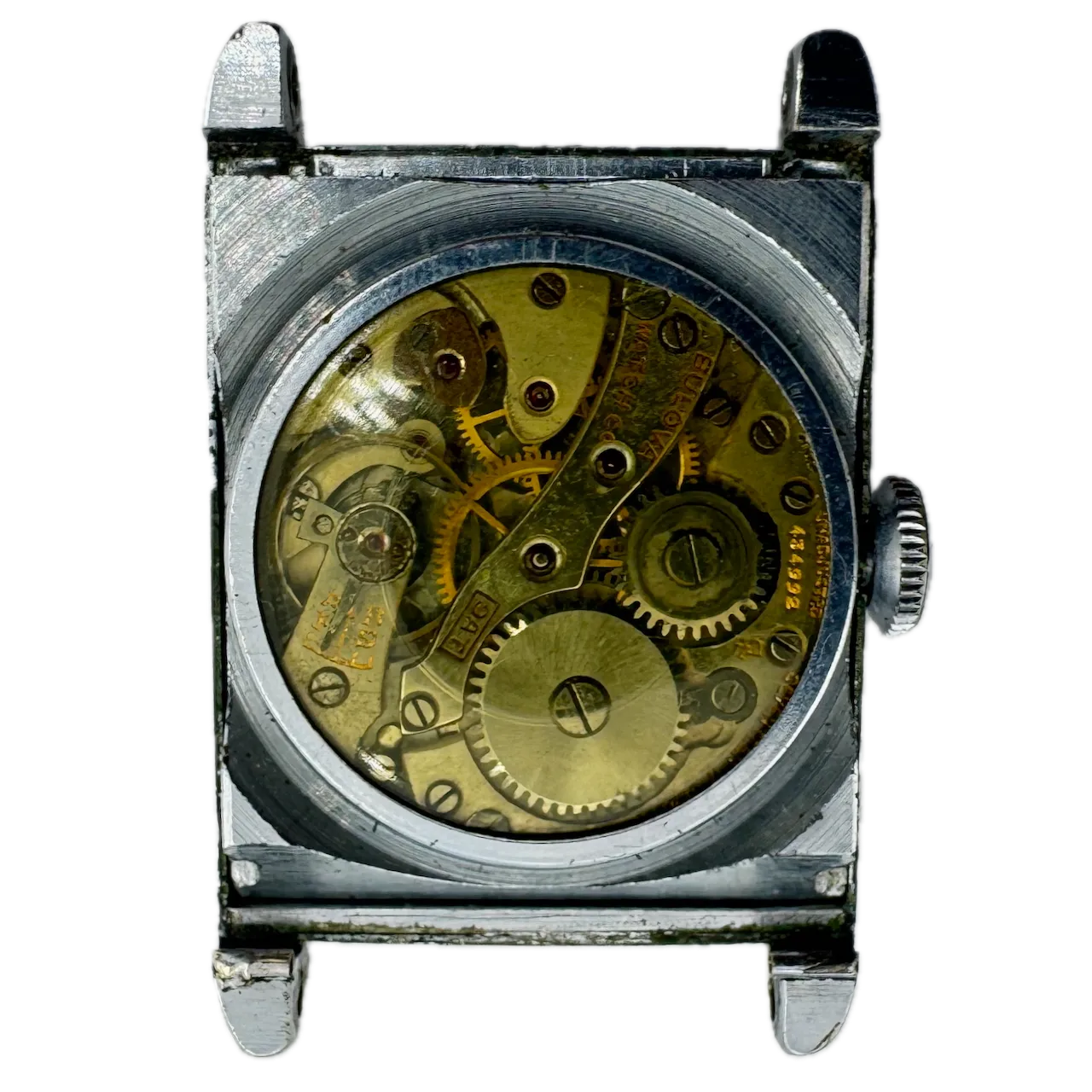 Vintage 24mm Bulova Art Deco Men's Mechanical Wristwatch 9AT Swiss 14k White GF