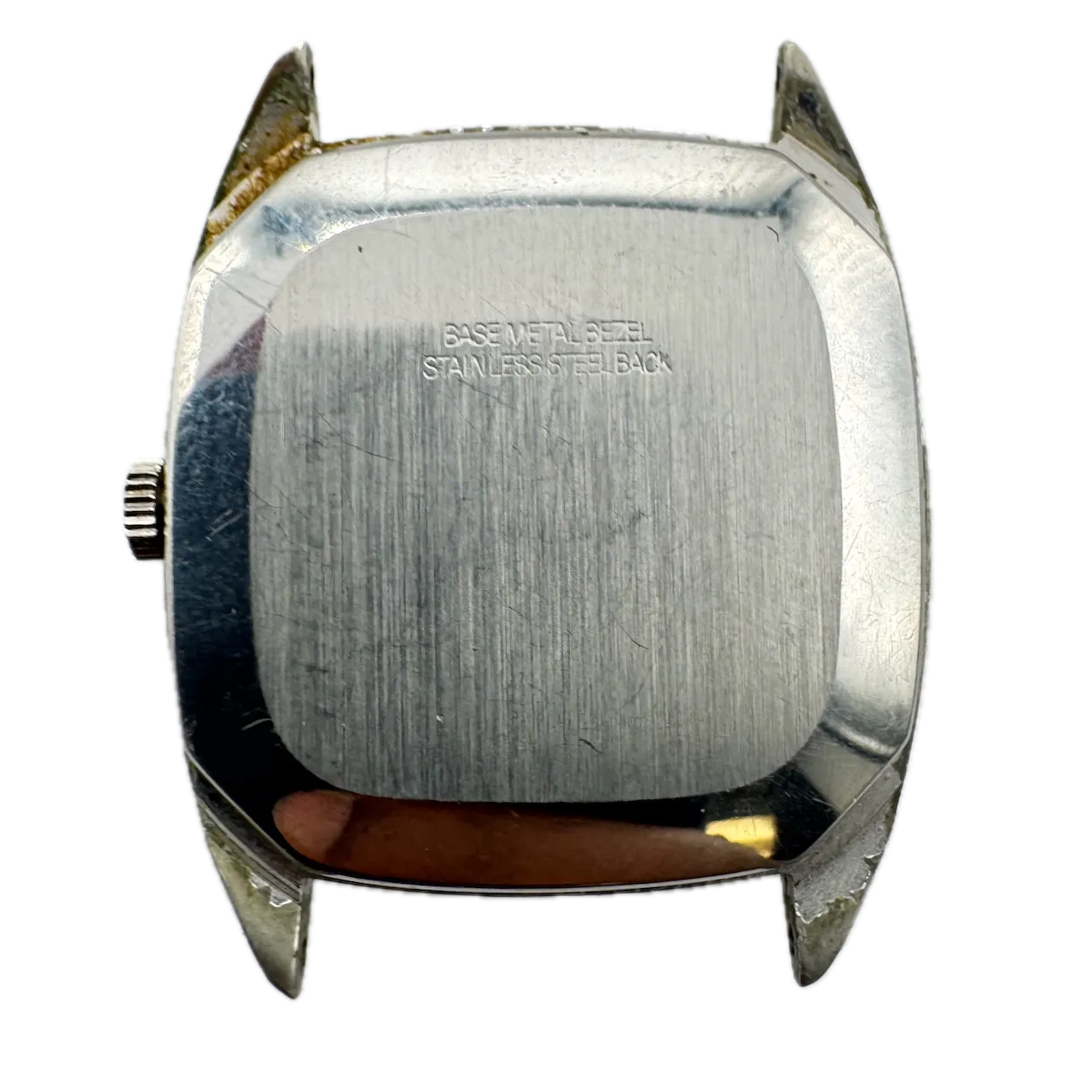 Vintage 29mm Gruen Waffle Dial Men's Quartz Wristwatch Japan Chrome Plated