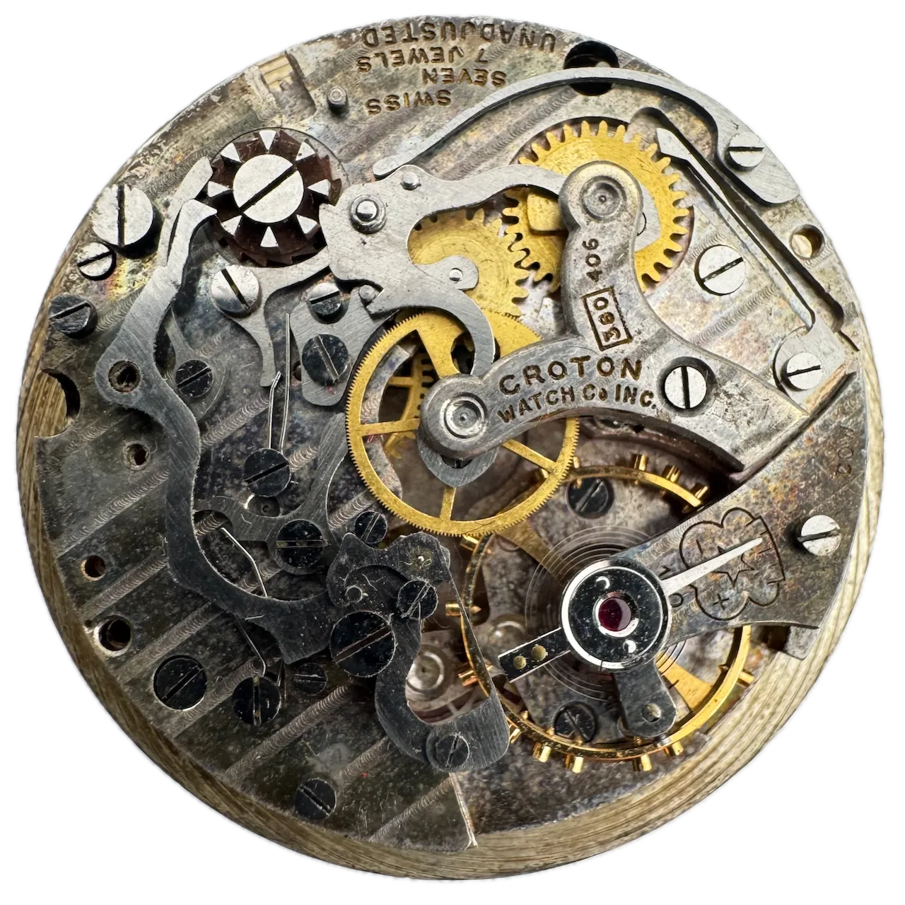 Vintage 32mm Croton Bi-Compax Chronograph Men's Wristwatch Movement 380 406