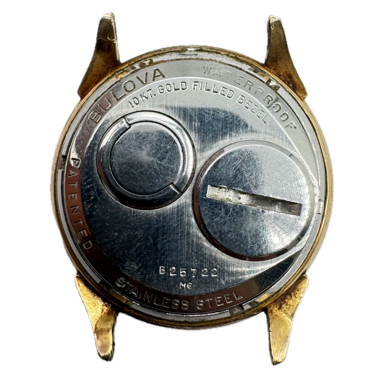 Vintage 34mm 1966 Accutron Black Dial Men's Tuning Fork Wristwatch 214 10k GF