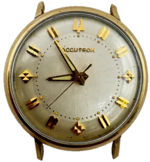 Vintage 34mm 1966 Accutron Men's Tuning Fork Wristwatch 214 USA 10k Gold Filled