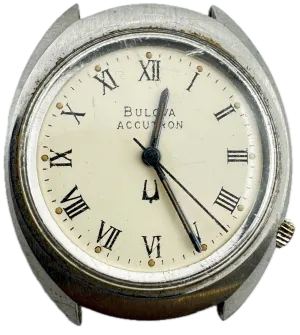 Vintage 35mm 1976 Accutron GT-3593 Roman Men's Tuning Fork Wristwatch USA Steel