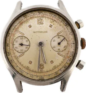Vintage 35mm Wittnauer Men's Chronograph Wristwatch Venus 188 Stainless Steel
