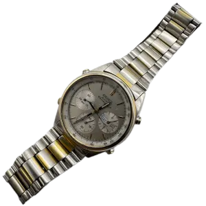Vintage 37.5mm Seiko 7A38-7069 Sport Men's Quartz Chronograph Wristwatch Japan