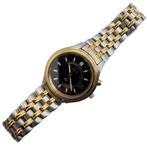 Vintage 38mm Seiko 5M42-0A19 Kinetic Men's Quartz Wristwatch 5M42 Gold Tone