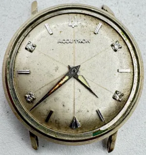 Vintage 40mm 1961 Accutron Diamond Men's Tuning Fork Wristwatch 214 USA