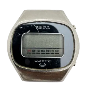 Vintage 40mm 1977 Bulova N-132 Men's Digital LCD Wristwatch Japan Steel