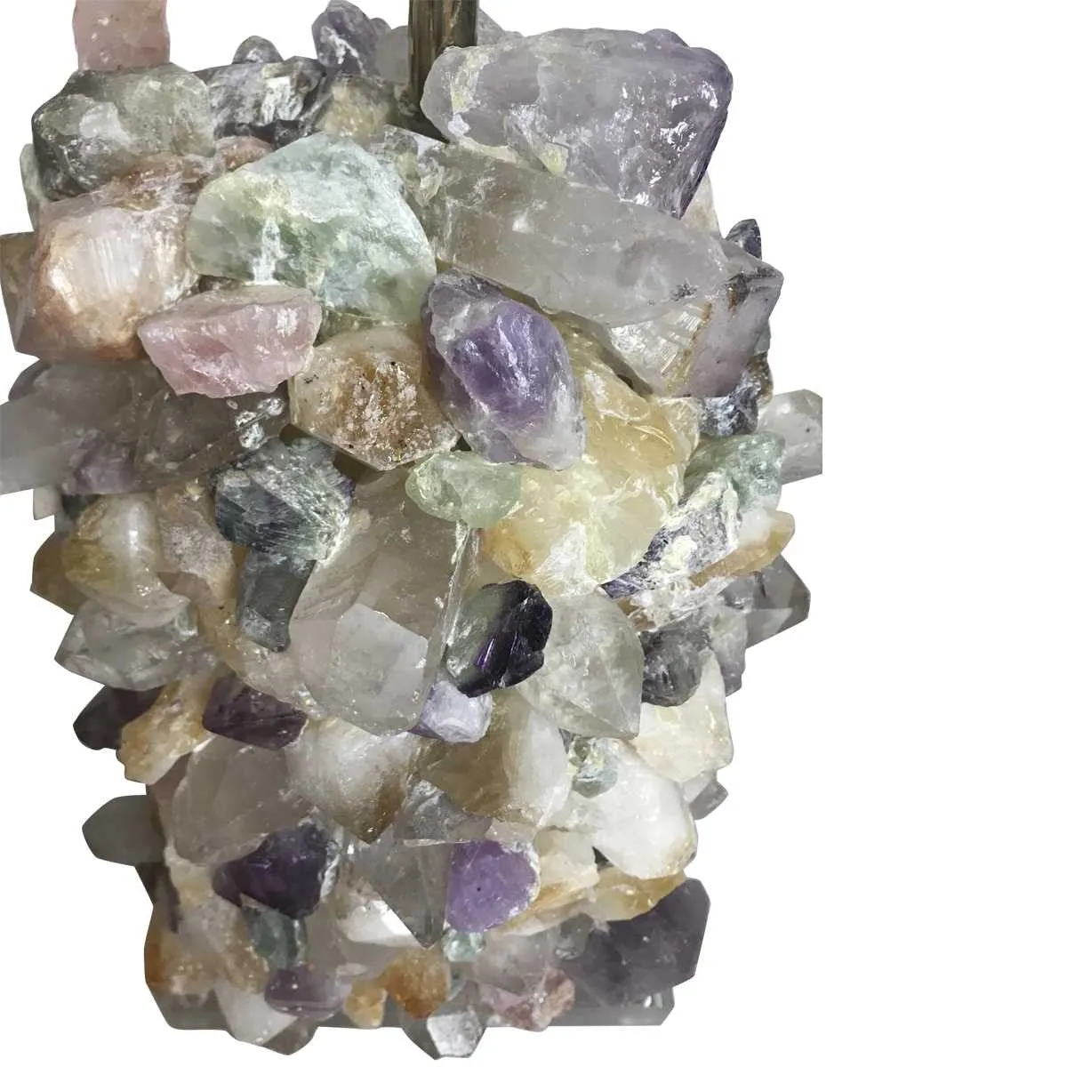 Vintage Amethyst And Rock Crystal Table Lamp