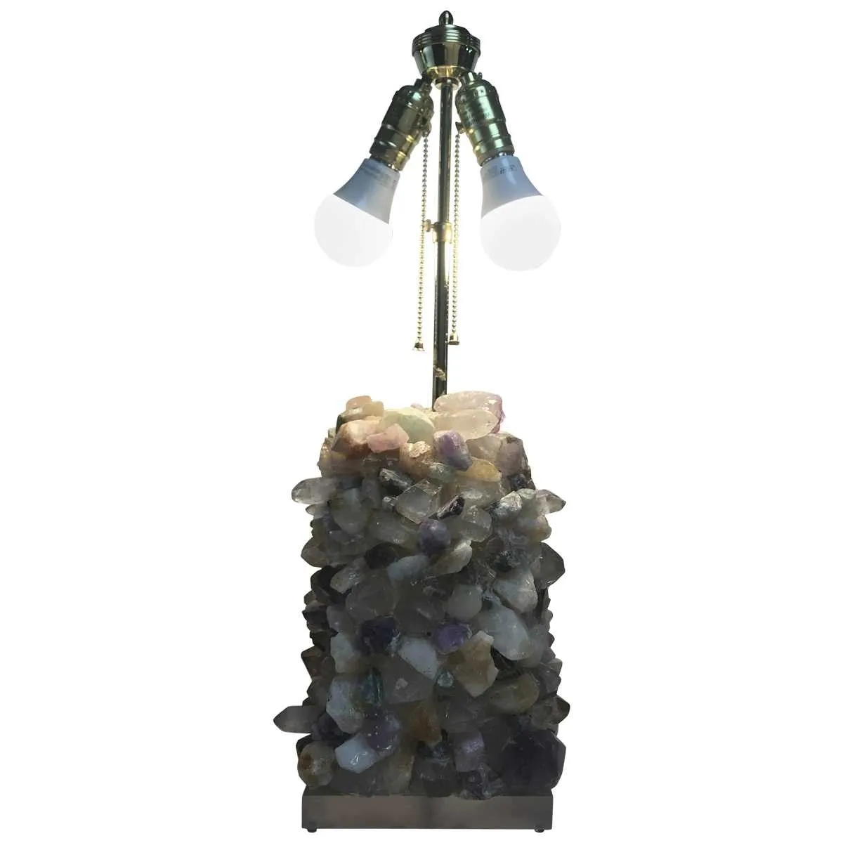 Vintage Amethyst And Rock Crystal Table Lamp