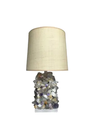 Vintage Amethyst And Rock Crystal Table Lamp