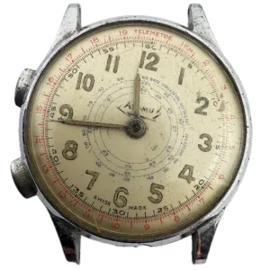 Vintage Atomu Telemetre Men's Chronograph Wristwatch 61 Swiss Chrome Plated