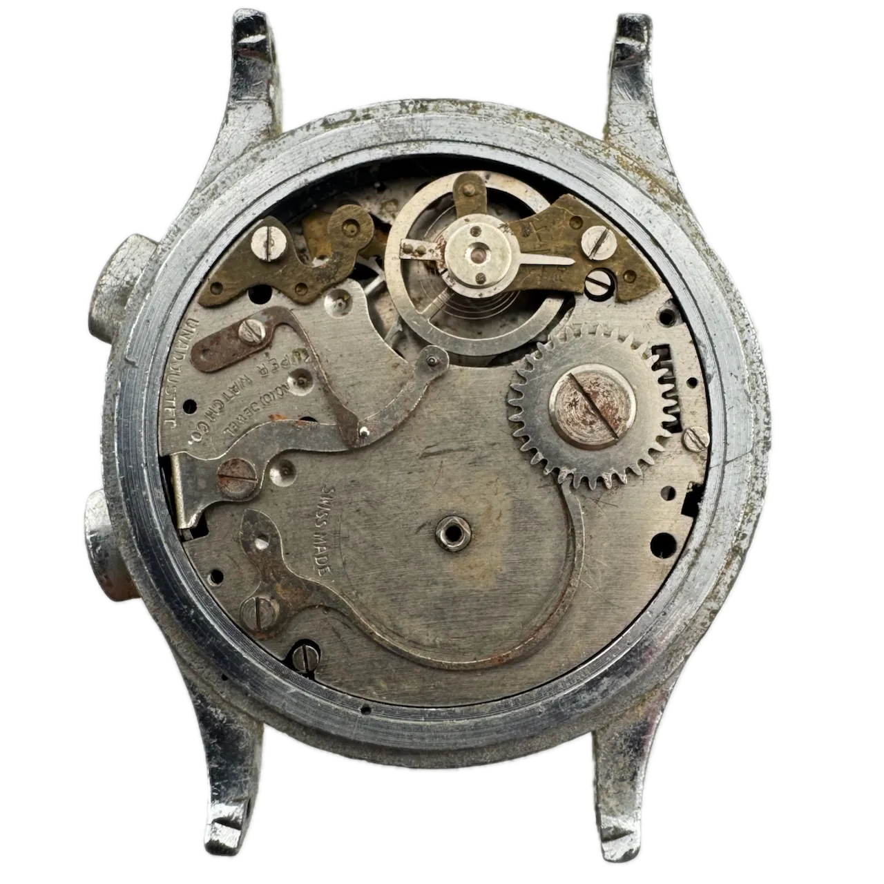 Vintage Atomu Telemetre Men's Chronograph Wristwatch 61 Swiss Chrome Plated