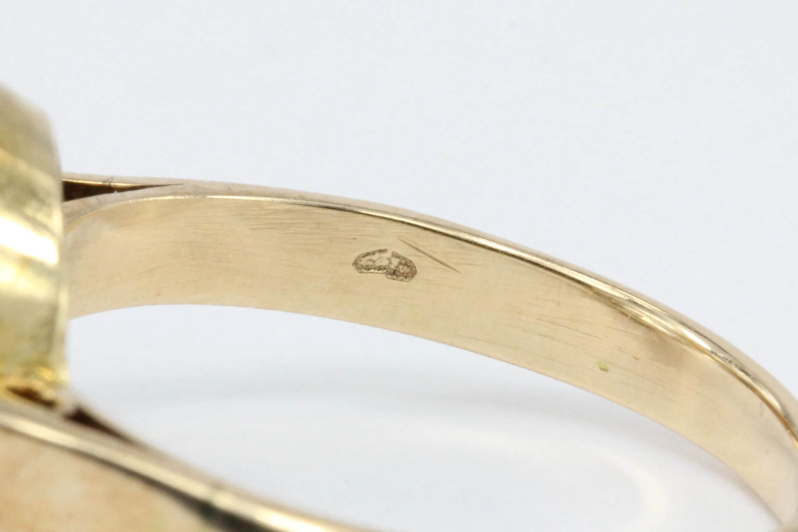 Vintage Austrian 14K Rose Gold Quartz Mixed Cut Cocktail Ring Size 6.75